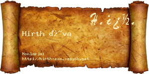 Hirth Éva névjegykártya